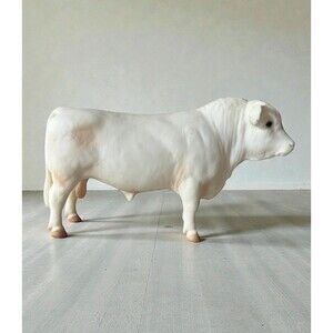 Vintage Breyer Charolais Bull #360 Traditional Scale 12” Farm Animal Model
